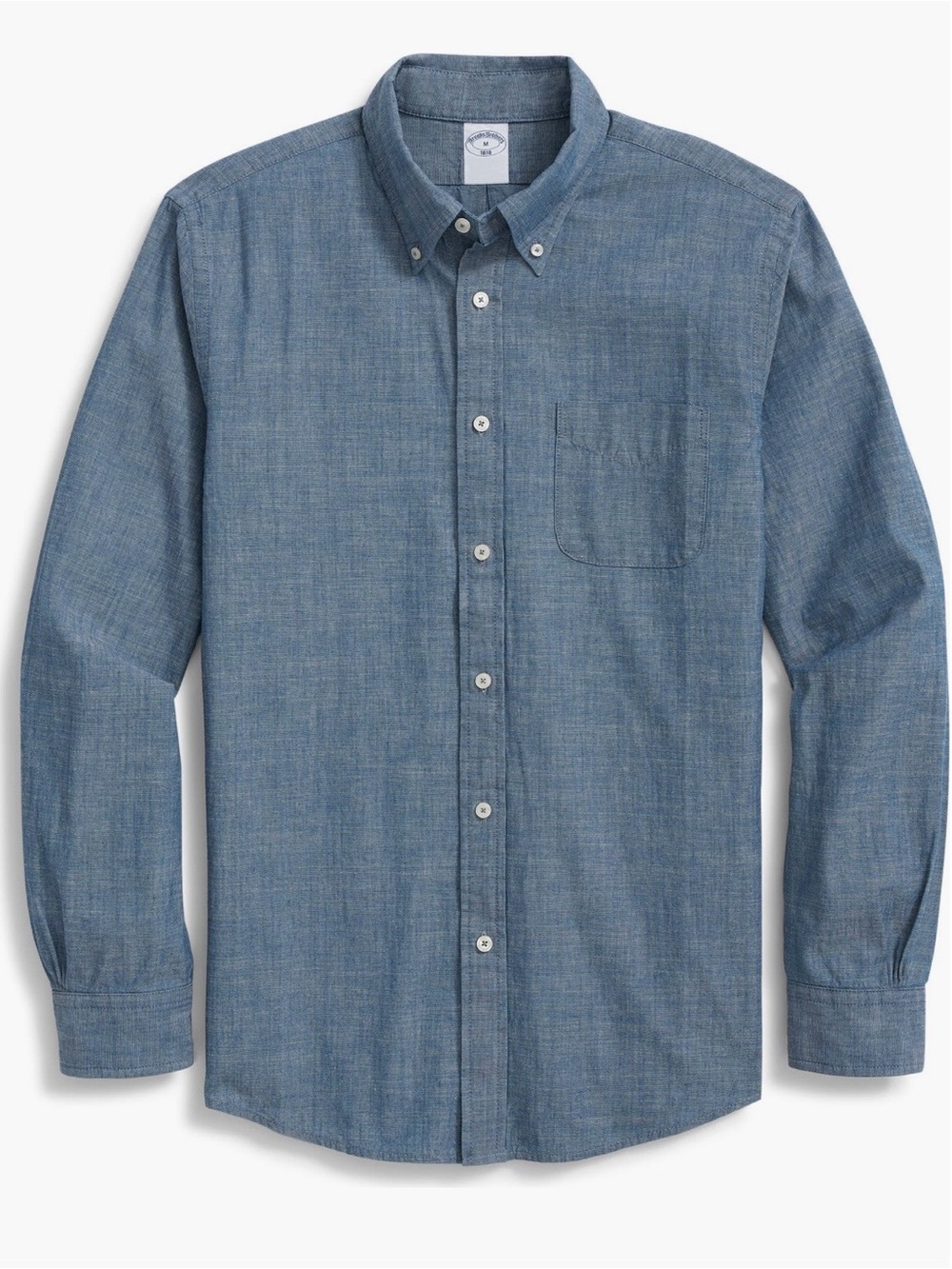 Brooks Brothers Blue Chambray Button-Down Polo Shirt